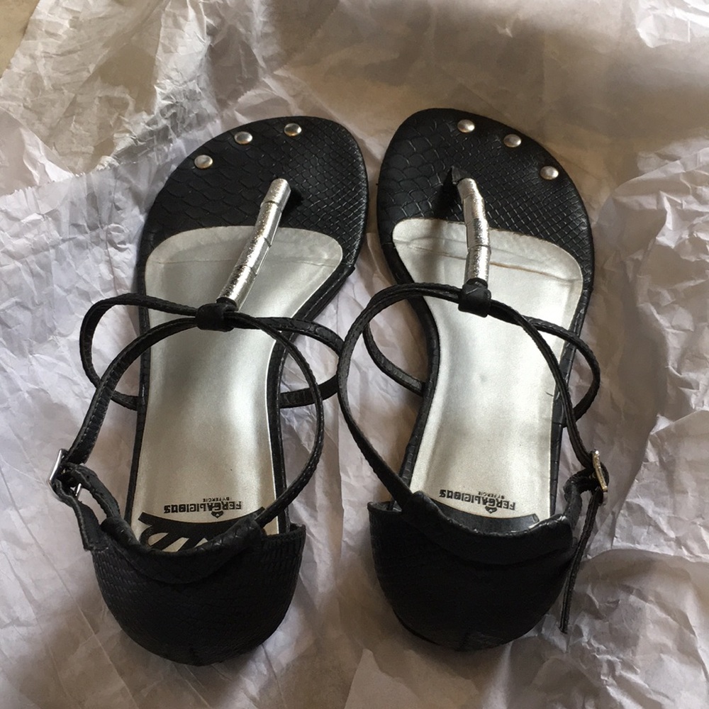 Strappy Black Sandals (EUC)